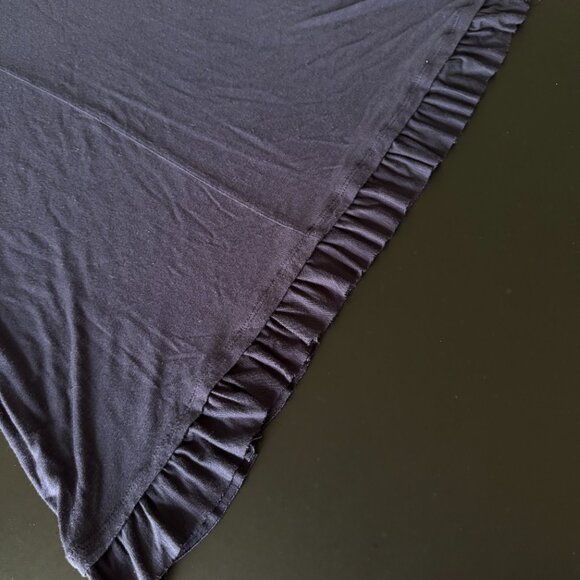 Style & Co Ruffle Hem Top Navy Size M – Casual Soft Short Sleeve Tee - Picture 2 of 5